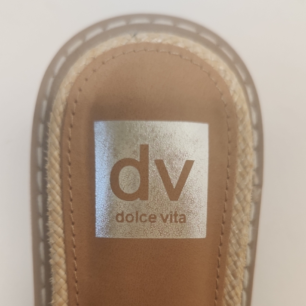 Dolce Vita Fyona Natural/Tan Fisherman Raffia Mule Strappy Sandals Size 6.5 - Picture 2 of 7